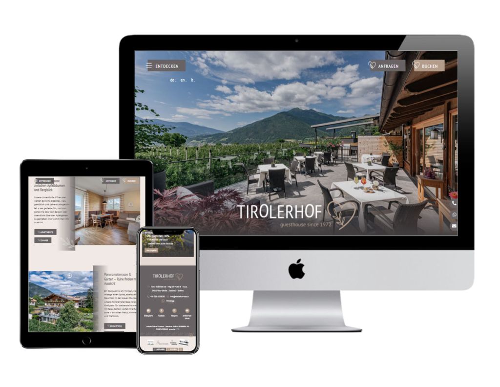 Pension Tirolerhof Webdesign